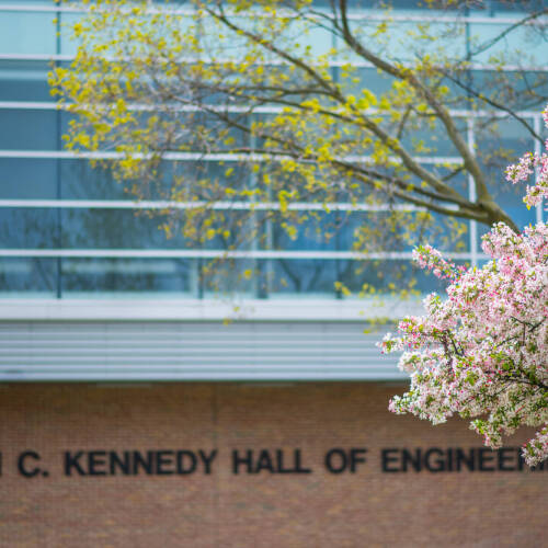 Outside of Kennedy Hall of Engineering